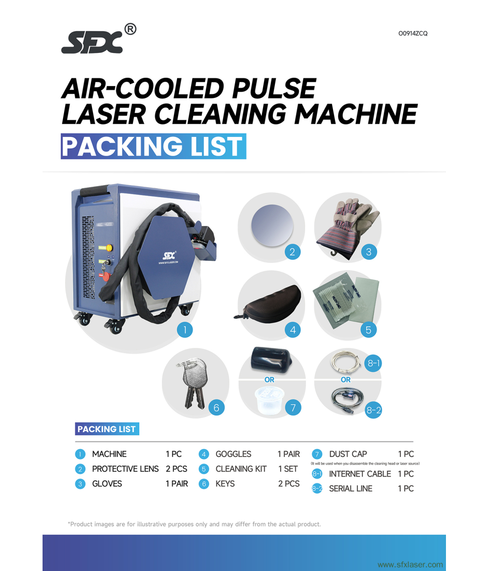 US Stock SFX AGC 300W 500W Air Cooled Pulse Laser Cleaning Machine High Precision Laser Rust Paint Coating Remover US Stock SFX AGC 300W 500W Air Cooled Pulse Laser Cleaning Machine High Precision Laser Rust Paint Coating Remover